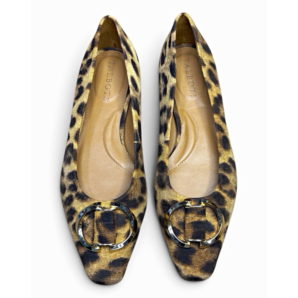 Women’s Talbots Whitley Ornament Leopard Print Suede Ballet Flats Size 6M